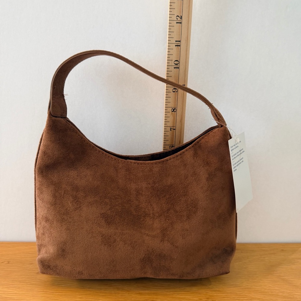 Old Navy Brown Suede Hobo Shoulder Bag - Picture 6 of 7